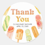 Ready to Pop Popsicle Baby Shower Ronde Sticker (Voorkant)