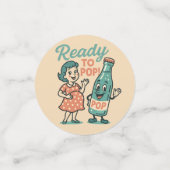 Ready to Pop Retro 1950s Maternity Baby Shower  Confetti (Kleine voorkant)