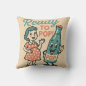 Ready to Pop Retro 1950s Maternity Baby Shower  Kussen (Achterkant)