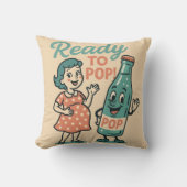 Ready to Pop Retro 1950s Maternity Baby Shower  Kussen (Voorkant)