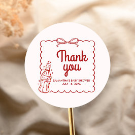 Ready to Pop Soda Baby Shower Ronde Sticker