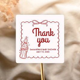 Ready to Pop Soda Baby Shower Vierkante Sticker