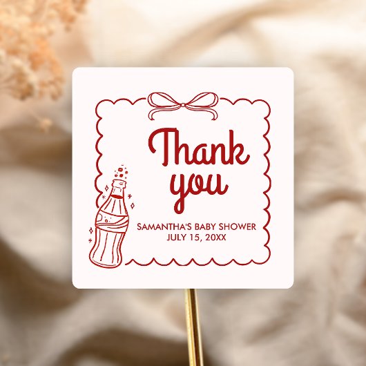 Ready to Pop Soda Baby Shower Vierkante Sticker