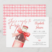 Ready To Pop Soda Bottle Red Bow Baby Shower Kaart (Voorkant / Achterkant)