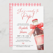 Ready To Pop Soda Bottle Red Bow Baby Shower Kaart (Voorkant / Achterkant)