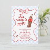 Ready to Pop Soda Boy Baby shower Kaart (Staand voorkant)