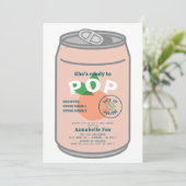 Ready to Pop Soda Pop Can White Girl Baby Shower Kaart (Staand voorkant)