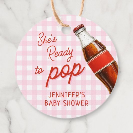 Ready To Pop Soda Pop Cola Girl Baby Shower Bedankjes Labels (Achterkant)