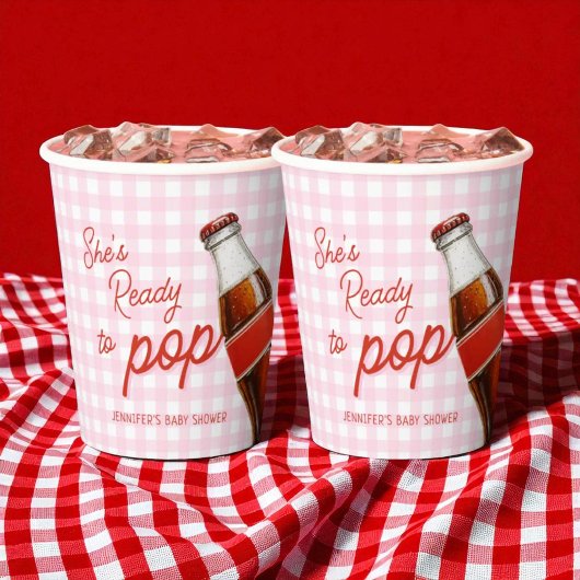 Ready To Pop Soda Pop Cola Girl Baby Shower Papieren Bekers