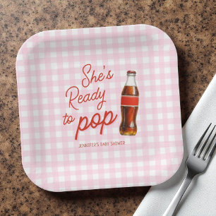 Ready To Pop Soda Pop Cola Girl Baby Shower Papieren Bordje