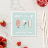 Ready to Pop Summer Baby Shower Napkins Mint Green Servet (Insitu)