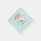 Ready to Pop Summer Baby Shower Napkins Mint Green Servet (Hoek)
