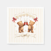 Ready to Pop Teddy Bears Baby Shower Napkins Servet (Voorkant)