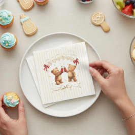 Ready to Pop Teddy Bears Baby Shower Napkins Servet