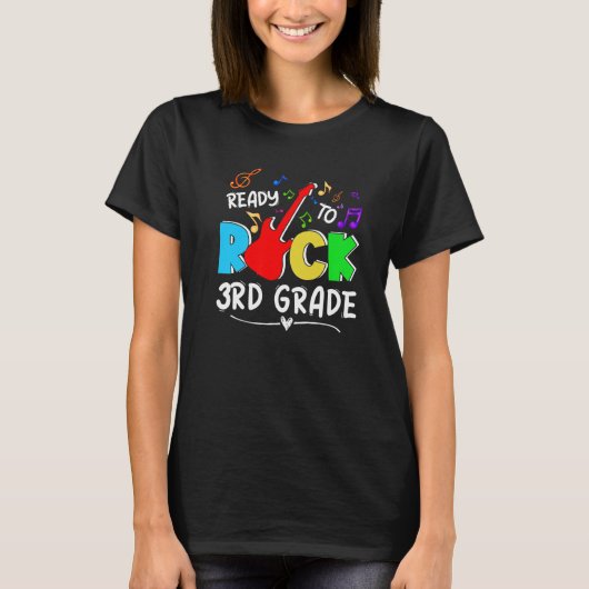Ready to Rock 3rd Grade Happy 100 Days of School B T-shirt (Voorkant)