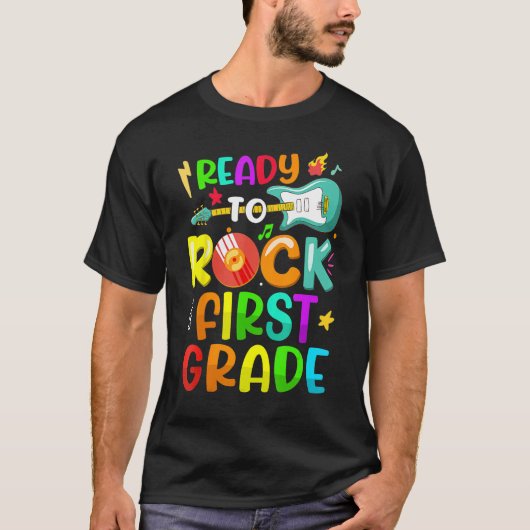 Ready To Rock First Grade Happy Back To School Stu T-shirt (Voorkant)
