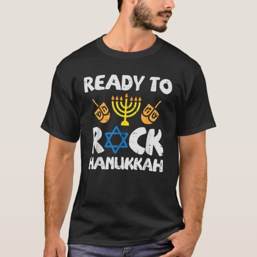 Ready To Rock Hanukkah Toddler Boys Pajamas Chanuk T-shirt (Voorkant)