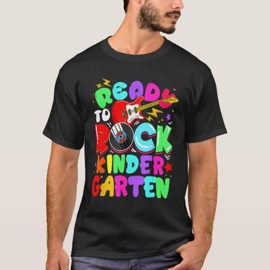 Ready To Rock Kindergarten First Day Of School Boy T-shirt (Voorkant)