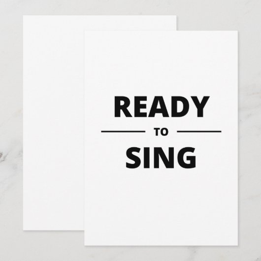 READY TO SING KAART (Voorkant / Achterkant)