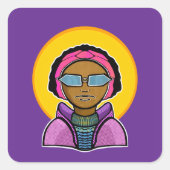 Ready to ski vierkante sticker (Voorkant)