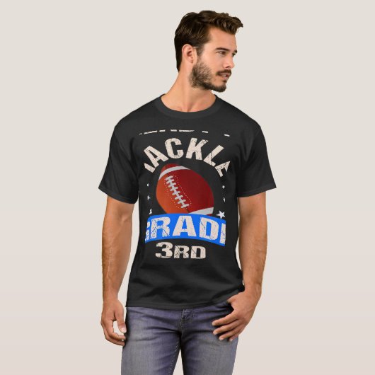 Ready To Tackle 3rd Grade Back To School Football T-shirt (Voorkant volledig)