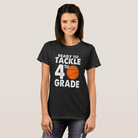 Ready to Tackle Fourth Grade Back to School Basket T-shirt (Voorkant volledig)