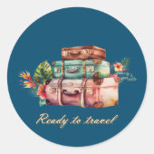 Ready to Travel - in stijl reizen Ronde Sticker (Voorkant)