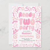 Ready Two Party Confetti Balloon 2nd Birthday  Kaart (Voorkant)