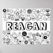 'REAGAN' Color-it-Yourself-contourontwerp Poster (Voorkant)