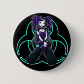 "Reagan" Cybergoth Radioactive Fairy Button (Voorkant)