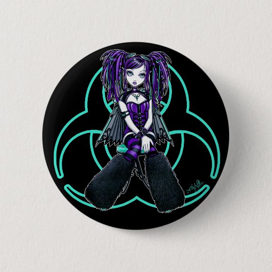 "Reagan" Cybergoth Radioactive Fairy Button (Voorkant)