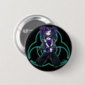 "Reagan" Cybergoth Radioactive Fairy Button (Voorkant /achterkant)