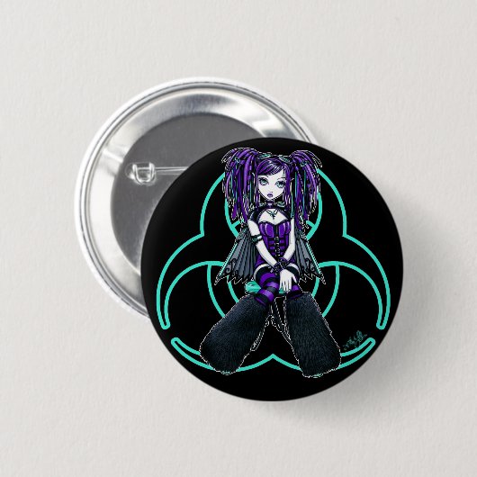 "Reagan" Cybergoth Radioactive Fairy Button (Voorkant /achterkant)