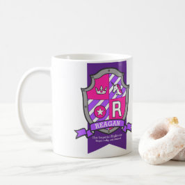 Reagan letter R crest roze eenhoorn naam betekenis Koffiemok
