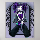"Reagan" Paarse Cyber Gothic Fairy Poster (Voorkant)