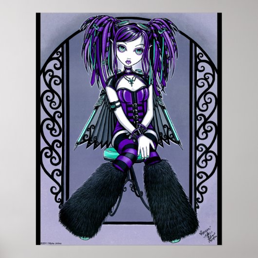 "Reagan" Paarse Cyber Gothic Fairy Poster (Voorkant)
