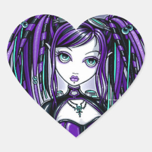 "Reagan" Paarse Cyber Gothic Fairy Stickers