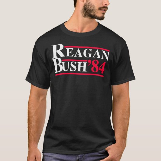 Reagan Struik &x27;84 Retro Logo Red White Blue El T-shirt (Voorkant)