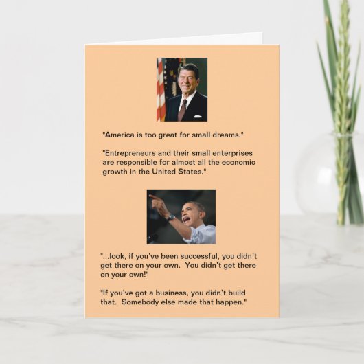 Reagan tegenover Obama Kaart (Voorkant)