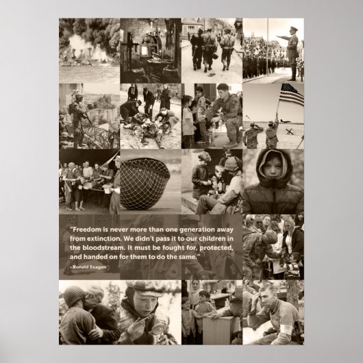 Reagan's beroemde vrijheidscitaat. Gecumuleerde Af Poster (Voorkant)