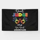 Reageer niet wat je niet begrijpt autisme spandoek (Horizontaal)