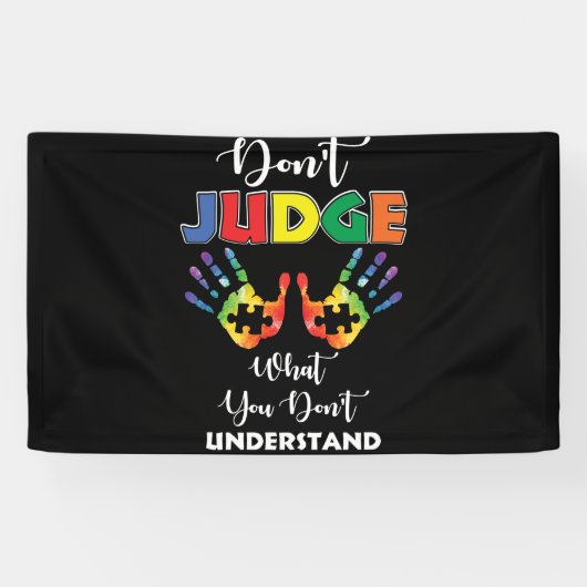 Reageer niet wat je niet begrijpt autisme spandoek (Horizontaal)