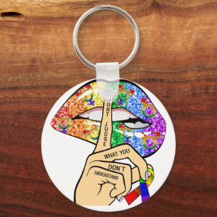 Reageer niet wat je niet begrijpt... LGBTQIA Pride Sleutelhanger