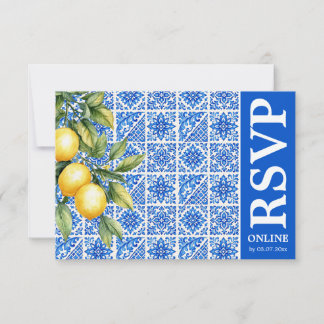 💙🍋Reageer online Azul & Limone Romance RSVP Kaartje