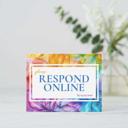 Reageer online Eetherische Bloom RSVP kaart (Staand voorkant)