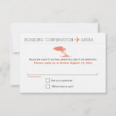 Reageer op Aruba instapkaart RSVP Kaartje (Voorkant)