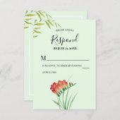 Reageer op Waterverf Sinaasappel Crocosmia Lucifer RSVP Kaartje (Voorkant / Achterkant)