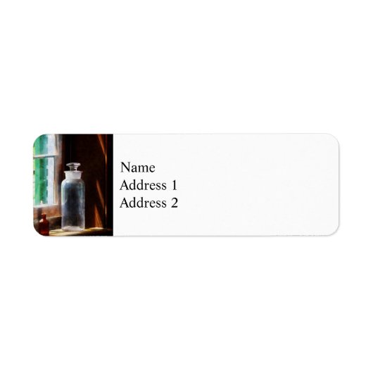 Reagens flesje en kleine bruine flesje etiket (Voorkant)