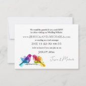 Reageren Online LGBTQ+ Rainbow Lovebirds RSVP Kaartje (Achterkant)