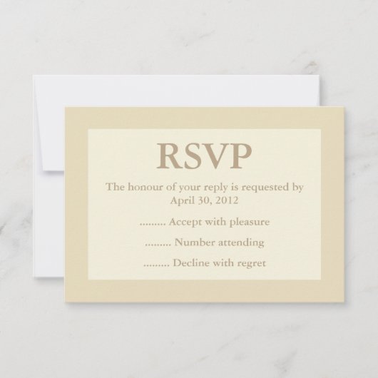 Reageren op Cream & Ecru Event, RSVP of Responskaa (Voorkant)